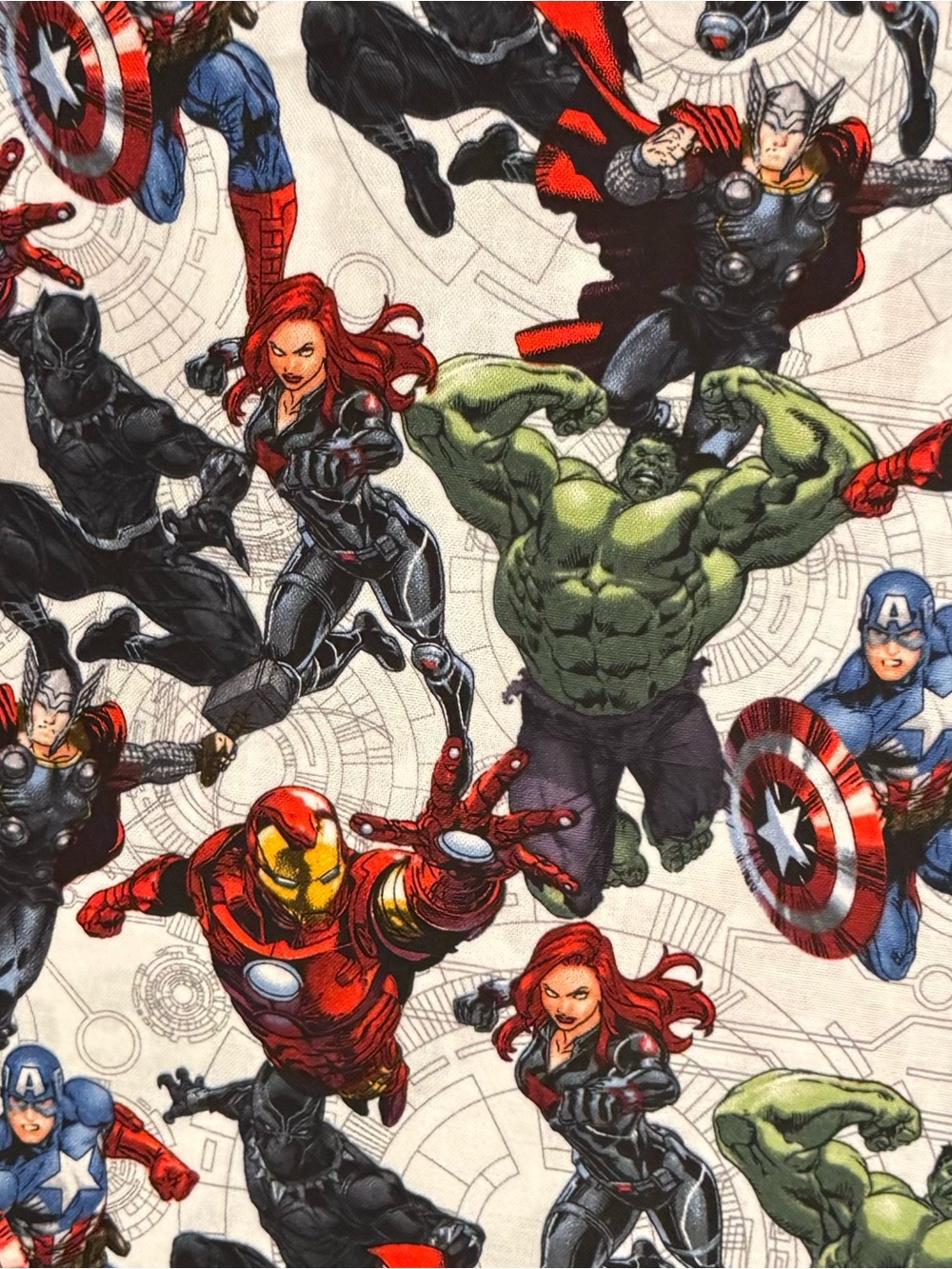Fabric, Marvel Avengers Multi-Color Superhero Print 3 yards x 44/45” Wide